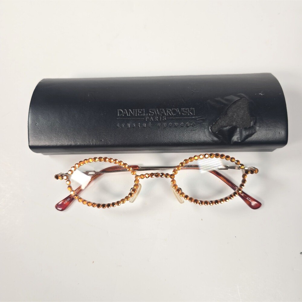 Made with Swarovski Crystal Jeweled Reading Glasses +2.50 Bling Frames Gold Brow
